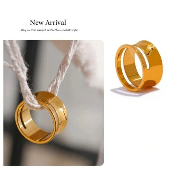 ⭐️#17 Unique Retro Gold Double Bar Ring - Picture 3 of 13